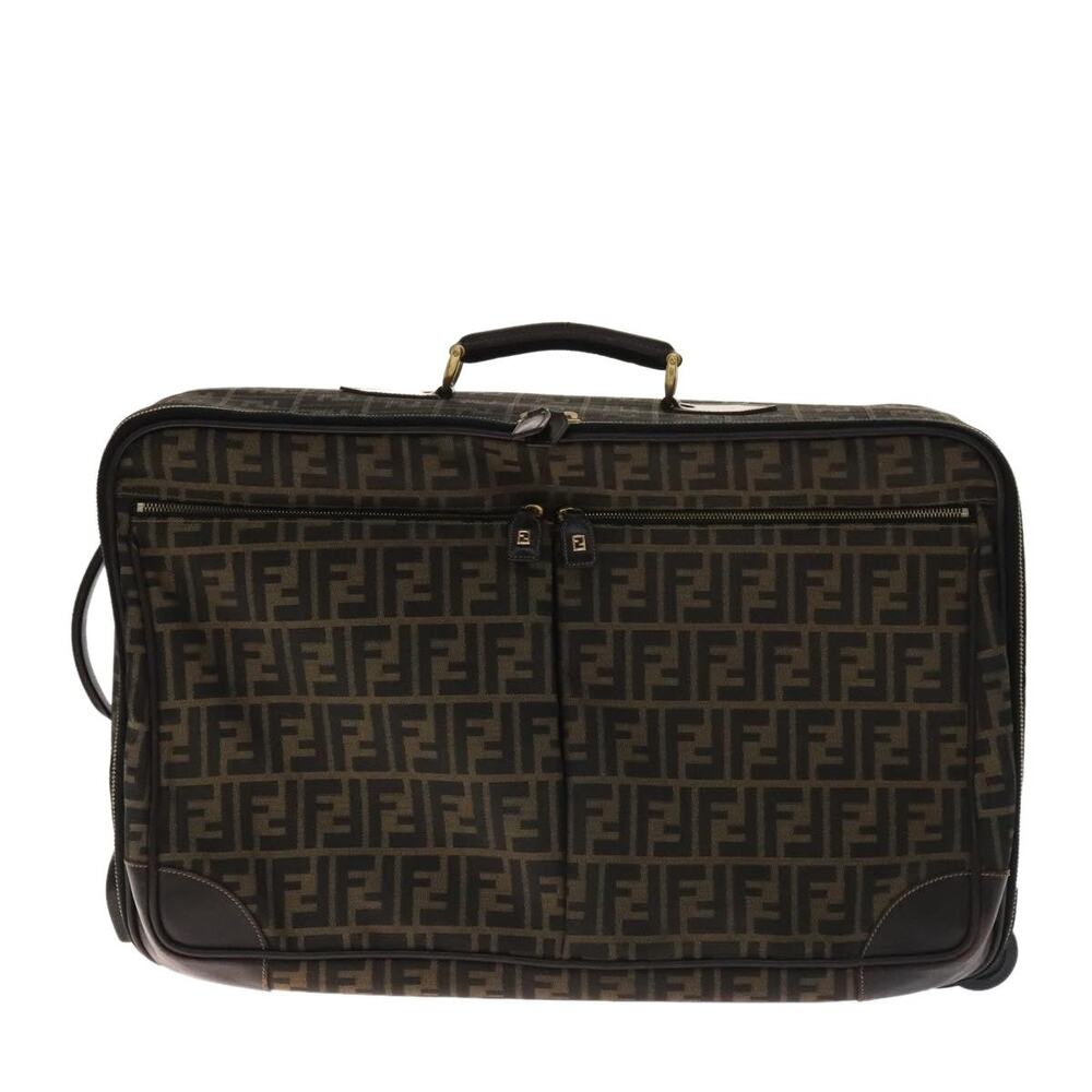 Fendi Zucca Carry Case Boston Bag Black